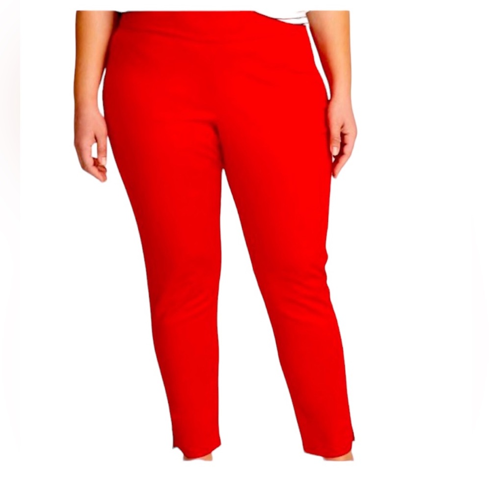 Old Navy EUC Red Stretch Waist Side Zip Pants Size 18